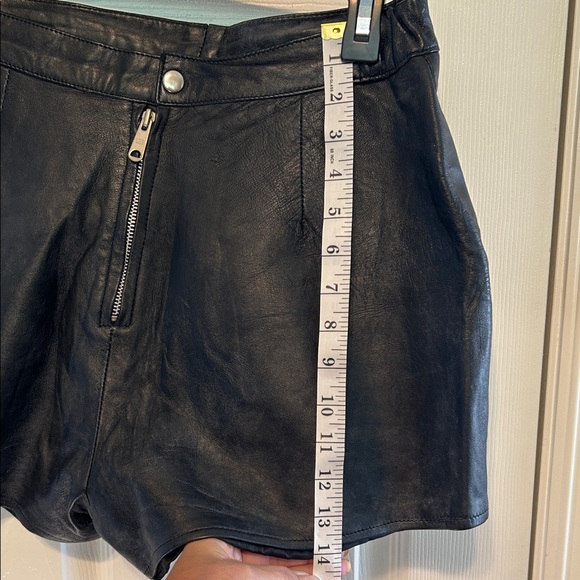 Black Leather Women's Shorts - Picture 7 of 7